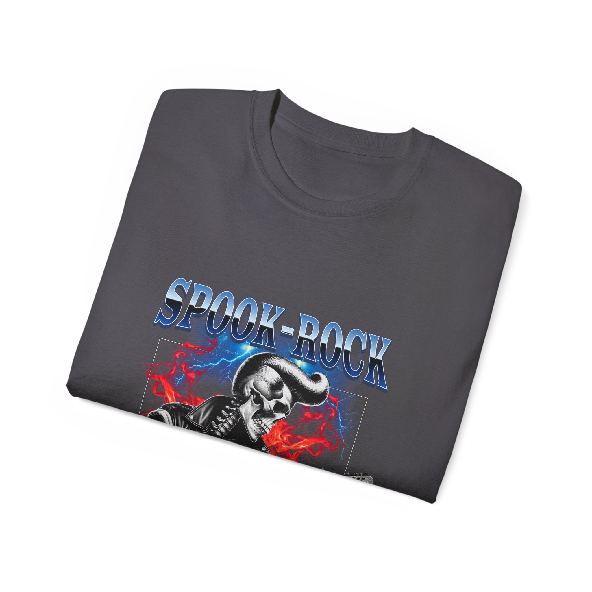 Spook-Rock - Unisex Cotton Tee (Front) - Damned Threads